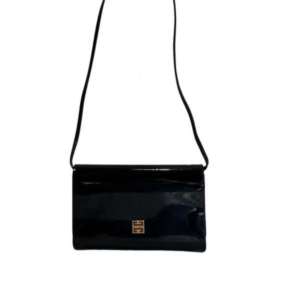 VTG Designer Givenchy Paris Patent Leather Clutch or Shoulder Purse - Picture 4 of 16